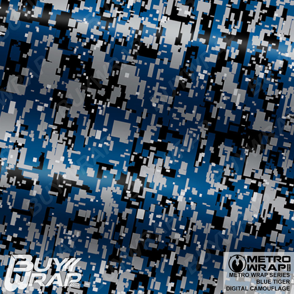 Digital Blue Tiger Camouflage - Metro Wrap | BuyWrap.com, image size:1000x1000