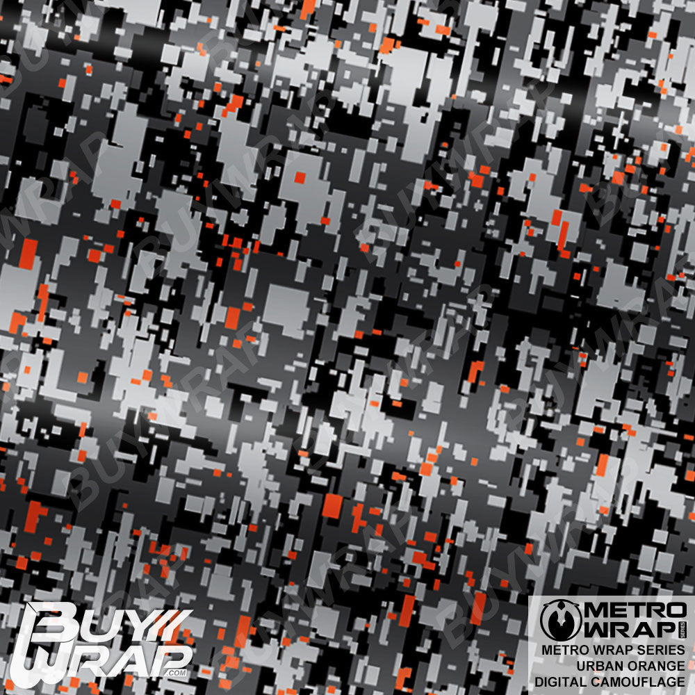 Digital Urban Orange Camouflage - Metro Wrap | BuyWrap.com, image size:1000x1000