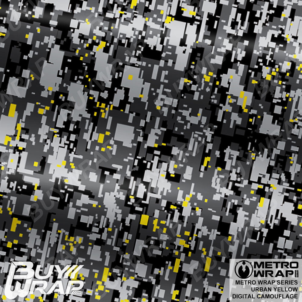 Digital Urban Yellow Camouflage - Metro Wrap
