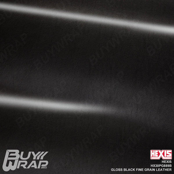 Hexis Gloss Black Fine Grain Leather Vinyl Wrap