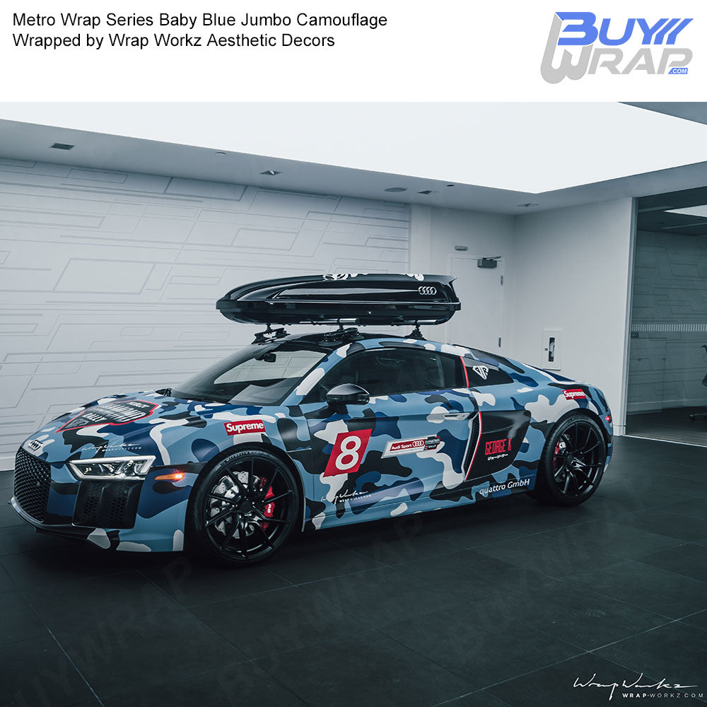Jumbo Baby Blue Camouflage - Metro Wrap | BuyWrap.com