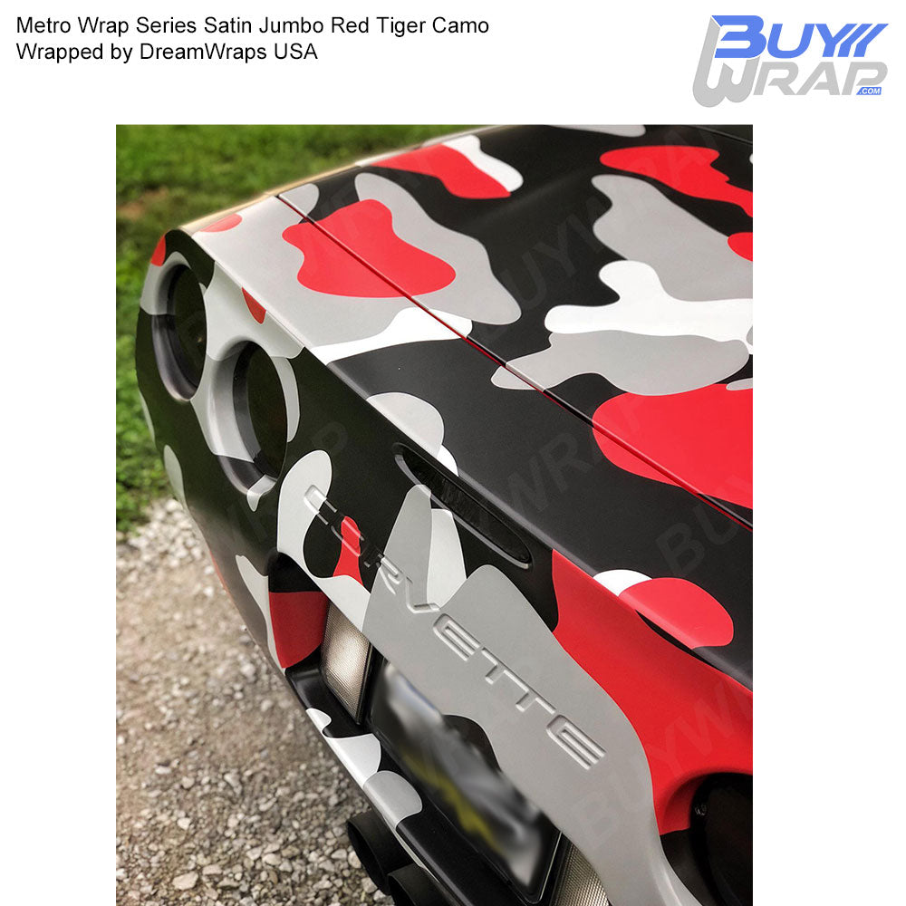 Metro Wrap Jumbo Classic Red Tiger Camouflage Vinyl Film