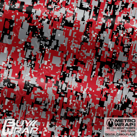 Red Black Gray Camo Camouflage Vinyl Car Wrap Film Sheet +Free Tools(2 feet  & up