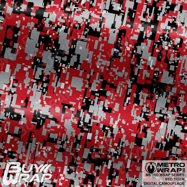 Digital Red Tiger Camouflage - Metro Wrap